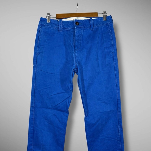 Abercrombie & Fitch Pants Mens 30x30 Blue Chinos Flat Front Cotton Twill - Picture 4 of 13